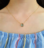 Teal Fluorite Heart Briolette Pendant Necklace