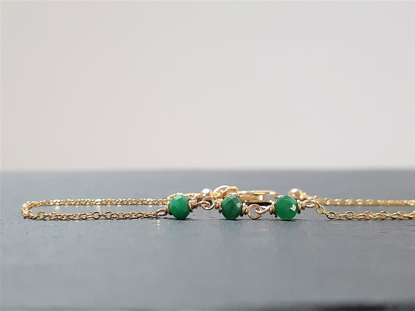 Dainty Emerald Anklet