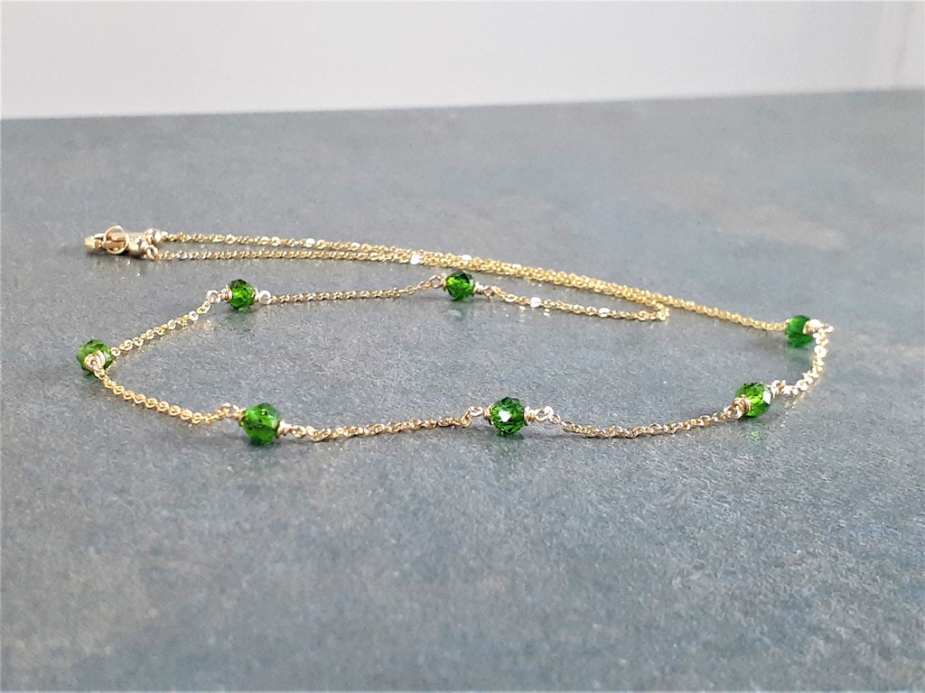 Chrome Diopside Beaded Necklace