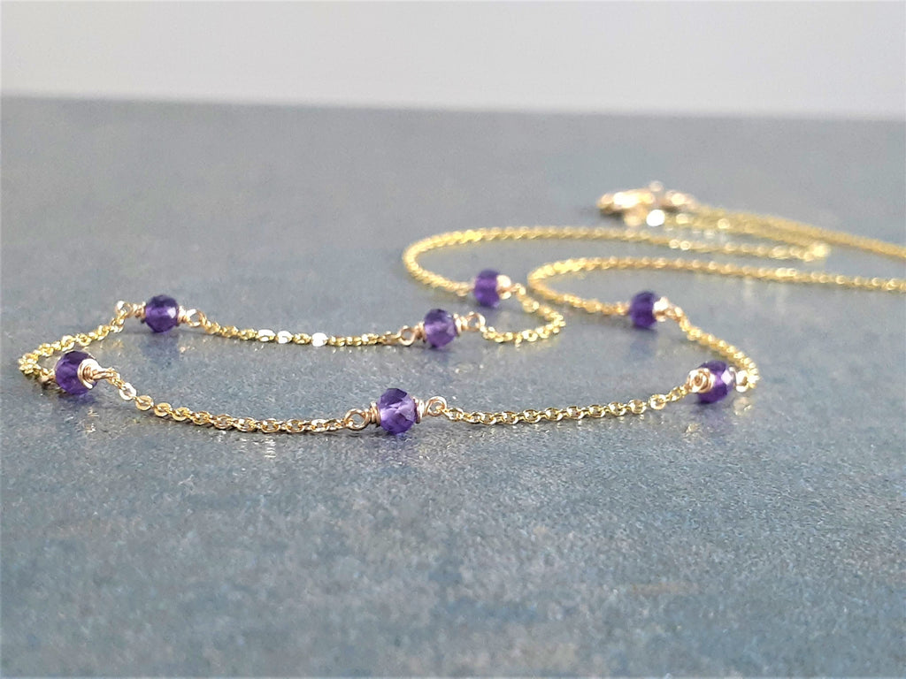 Purple Amethyst Beaded Necklace