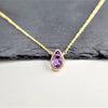 Purple Amethyst Pear Briolette Pendant Necklace