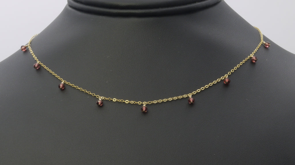 Dainty Garnet Choker Necklace– Admirable Jewels