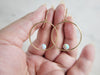 White Opal Hoop Earrings, 1" Hoop Earrings