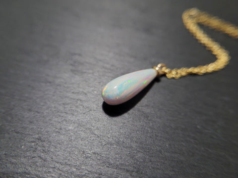 White Opal Pendant Necklace