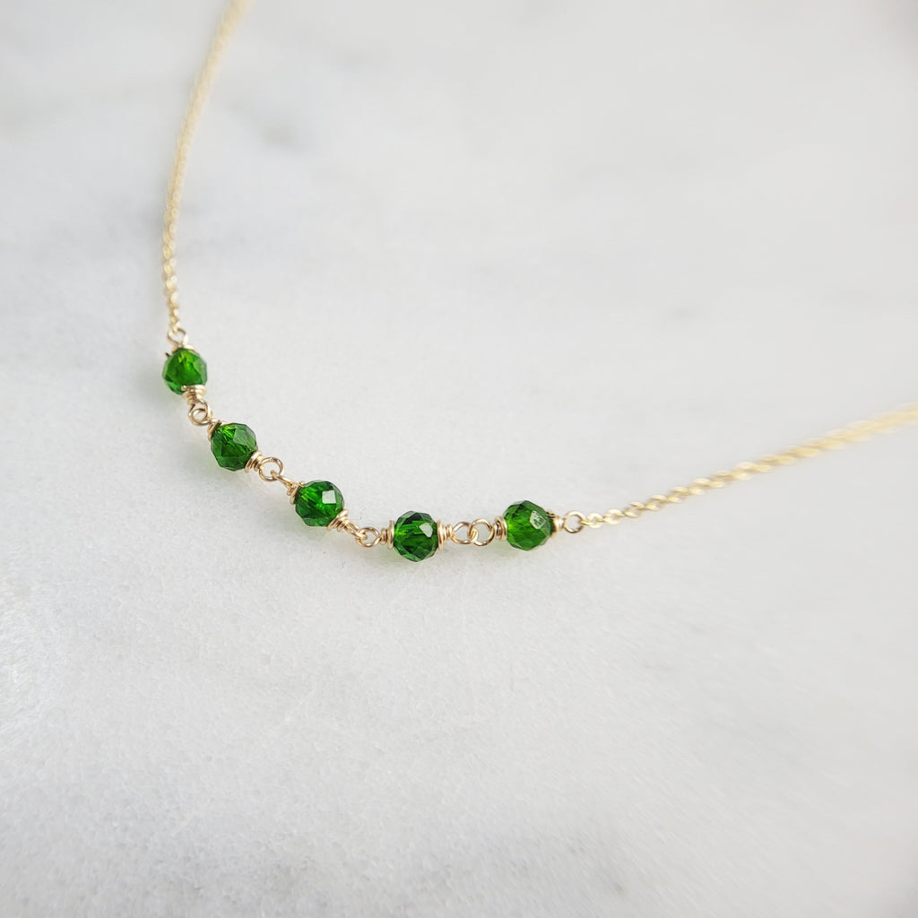 Beaded Chrome Diopside Necklace