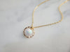 White Opal Hoop Pendant Necklace