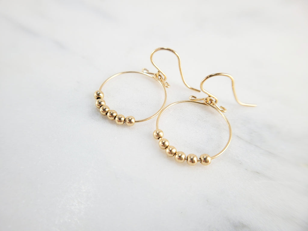 Small 3/4" Gold Hoop Fidget Earrings