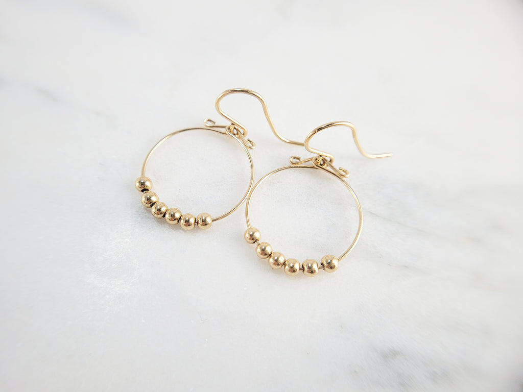 Small 3/4" Gold Hoop Fidget Earrings