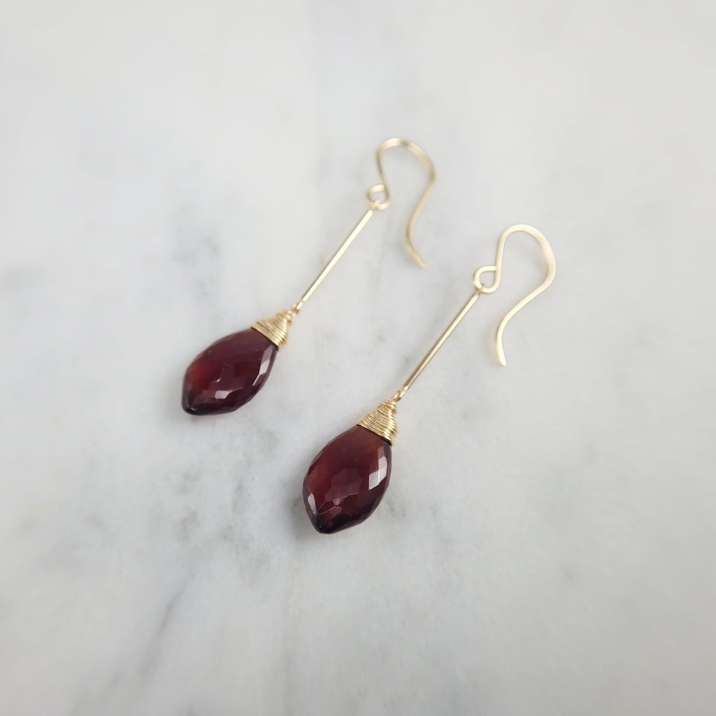 Garnet Dangle Earrings