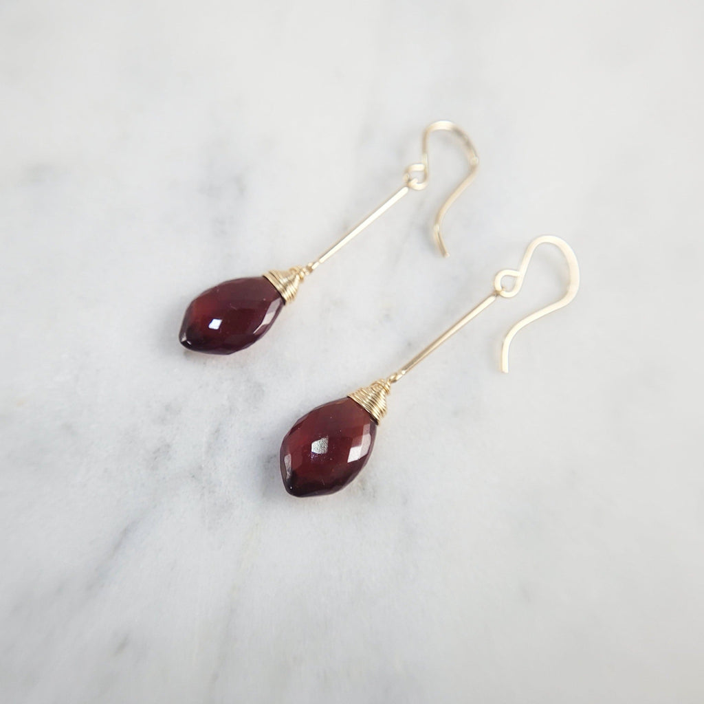 Garnet Dangle Earrings