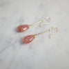 Rhodochrosite Long Dangle Earrings