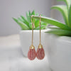 Rhodochrosite Long Dangle Earrings