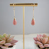Rhodochrosite Long Dangle Earrings