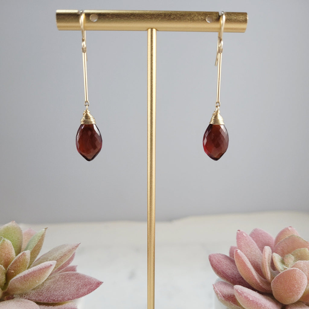 Garnet Dangle Earrings