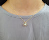 White Opal Hoop Pendant Necklace