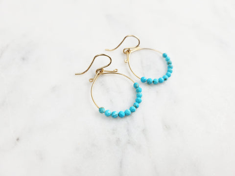 Turquoise Hoop Fidget Earrings