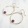 Red Fire Opal Hoop Earrings, 1" Hoop Earrings