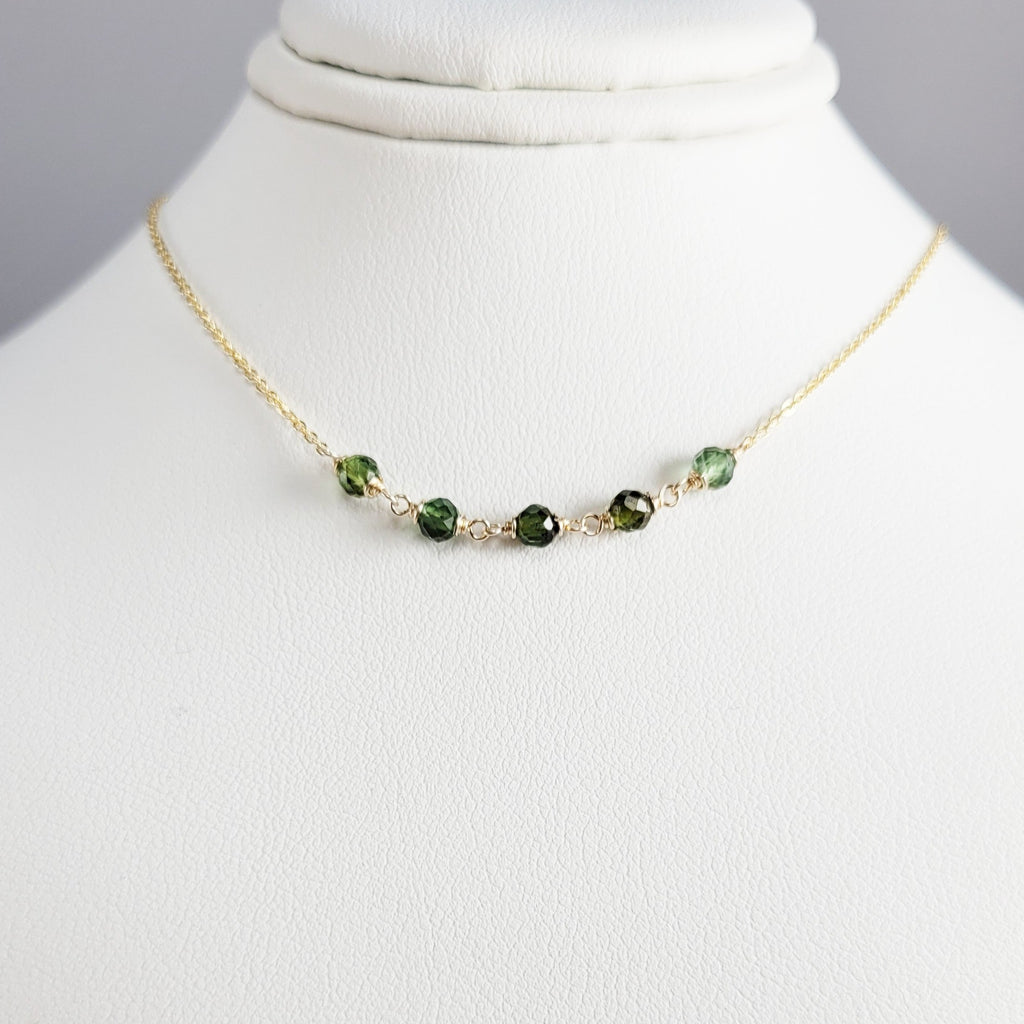 Beaded Green Tourmaline Necklace