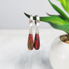 Red Fire Opal Hoop Huggie Earrings