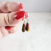 Red Fire Opal Hoop Huggie Earrings
