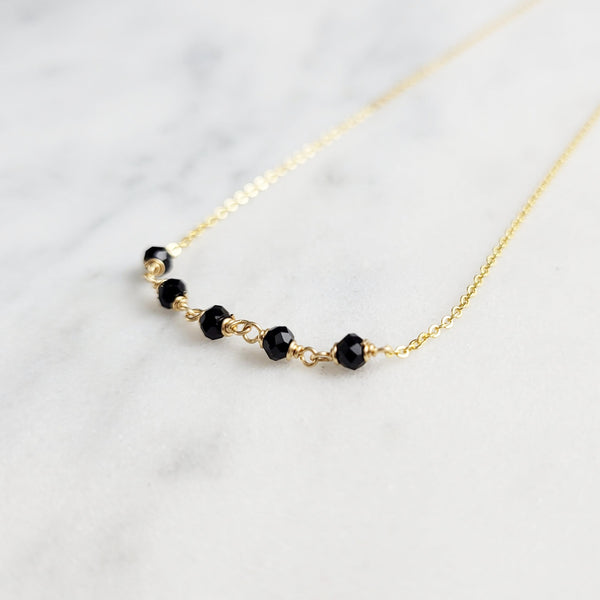 Beaded Black Spinel Necklace