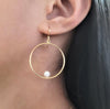 Freshwater Pearl Hoop Earrings, 1" Hoop Earrings