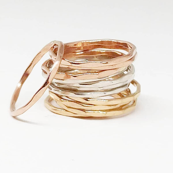Thin Stacking Ring, Midi Ring - Rose Gold Filled, 14k Gold Filled or Sterling Silver