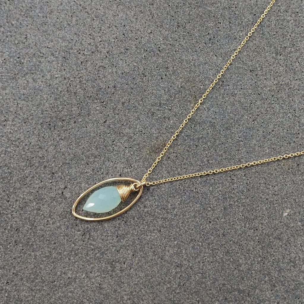 Aqua Chalcedony Necklace - Worn on The Fosters