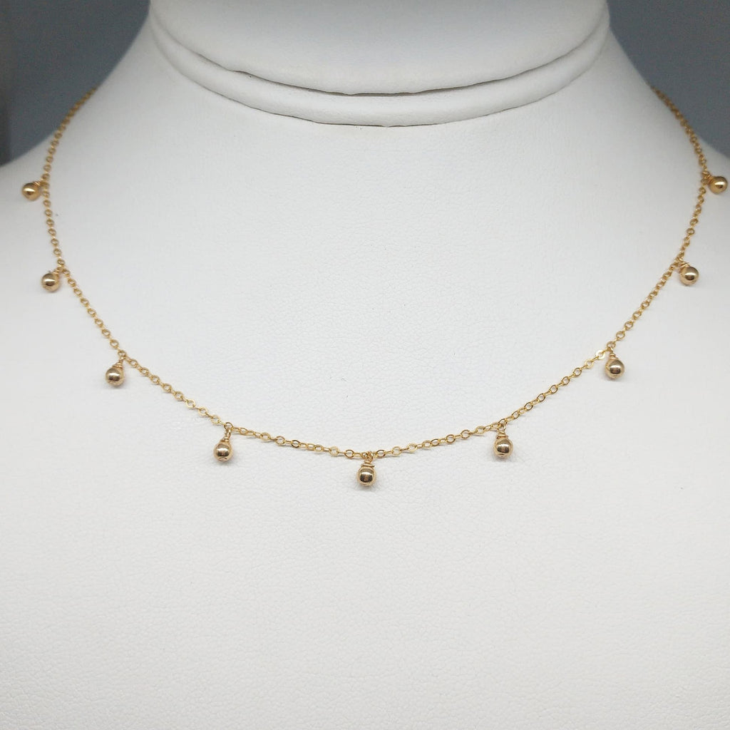 Simple Gold Drop Choker Necklace