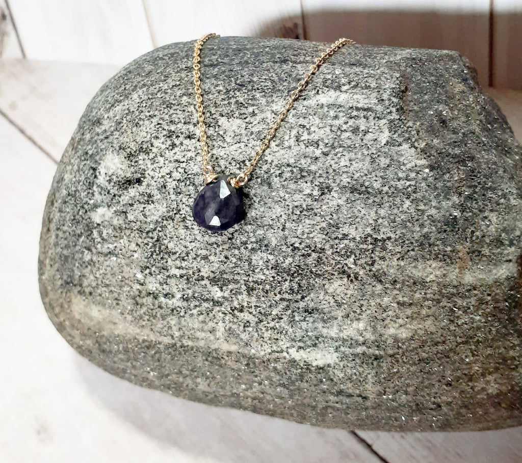 Genuine Blue Sapphire Necklace, Handmade in 14k Gold Filled or Sterling Silver, September Birthstone (image 6)