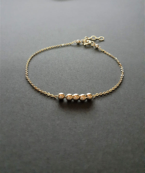 Dainty Gold Bead Bracelet - Fidget Bracelet