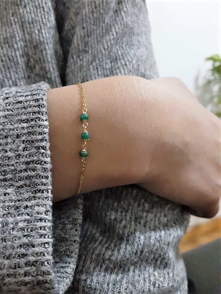 Dainty Emerald Bracelet