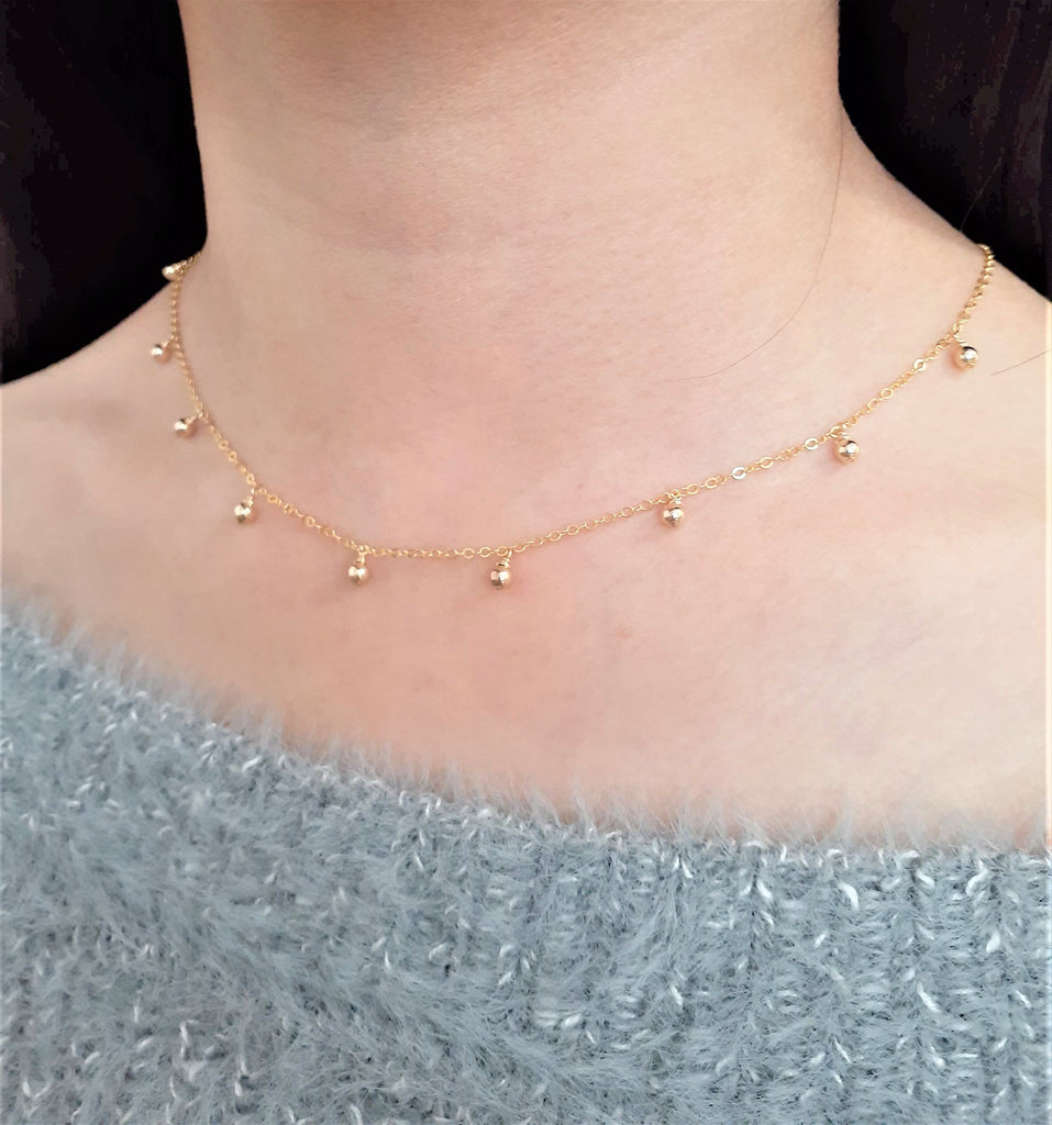 Drop Choker Simple Gold Drop Choker Necklace– Admirable Jewels