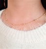 Dainty Gold Beaded Choker Necklace - Corrugated Cut