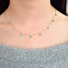 Sleeping Beauty Turquoise Drop Choker Necklace - Worn on Fuller House