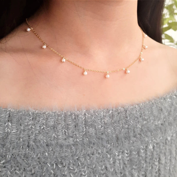 Dainty Freshwater Pearl Choker Necklace