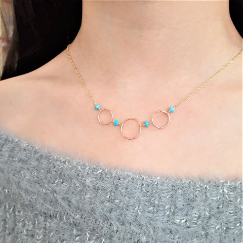 Sleeping Beauty Turquoise Hoop Necklace - Worn on Law & Order SVU