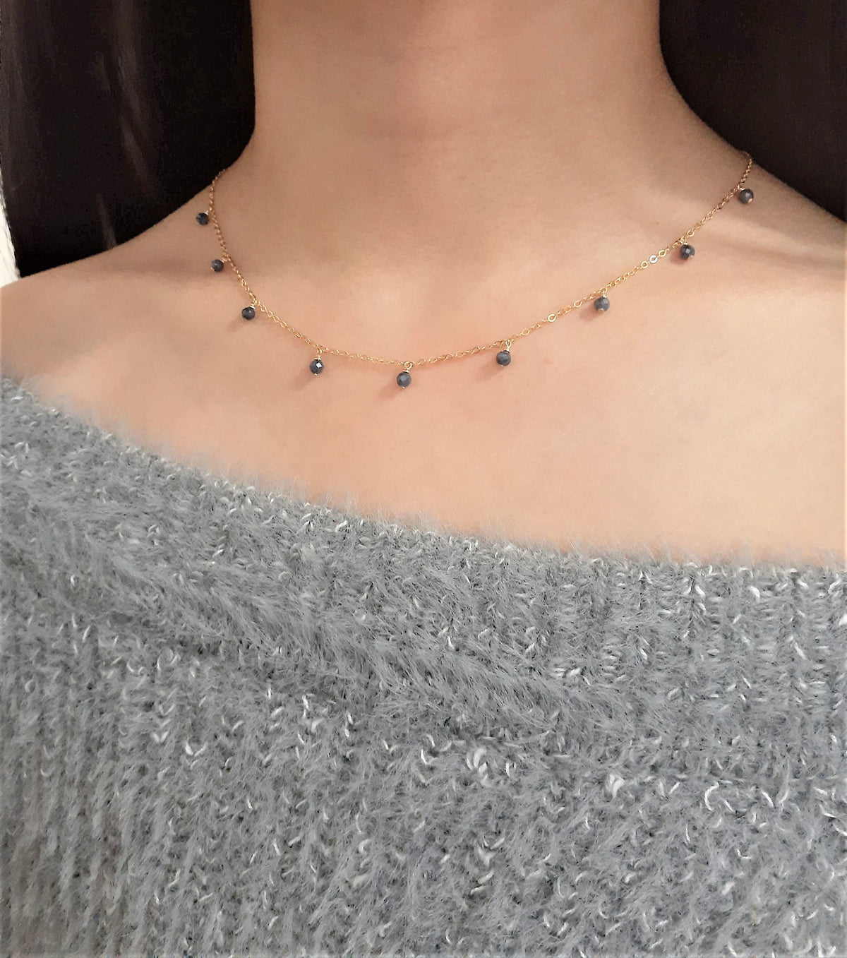 Sapphire deals choker necklace