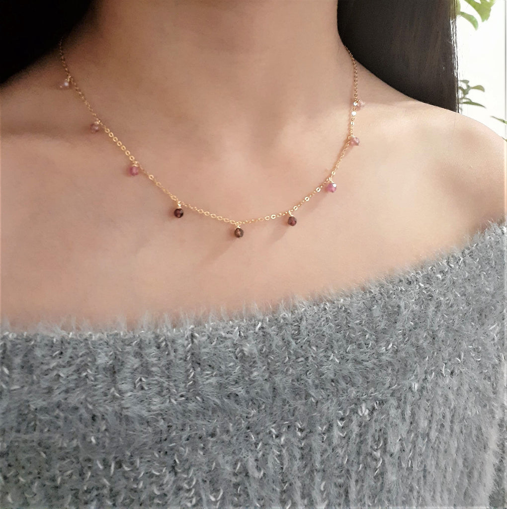 Pink Tourmaline Ombre Necklace