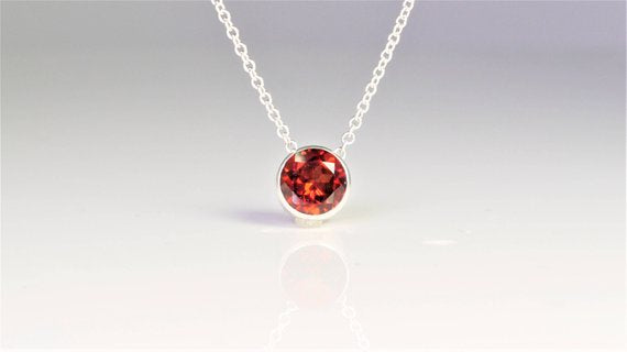 Garnet Floating Necklace - Fidget Necklace