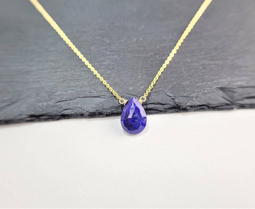 Lapis Lazuli Pear Briolette Necklace