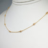 Dainty Gold Beaded Choker Necklace - Corrugated Cut