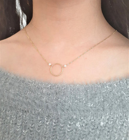 Pearl Hoop Necklace