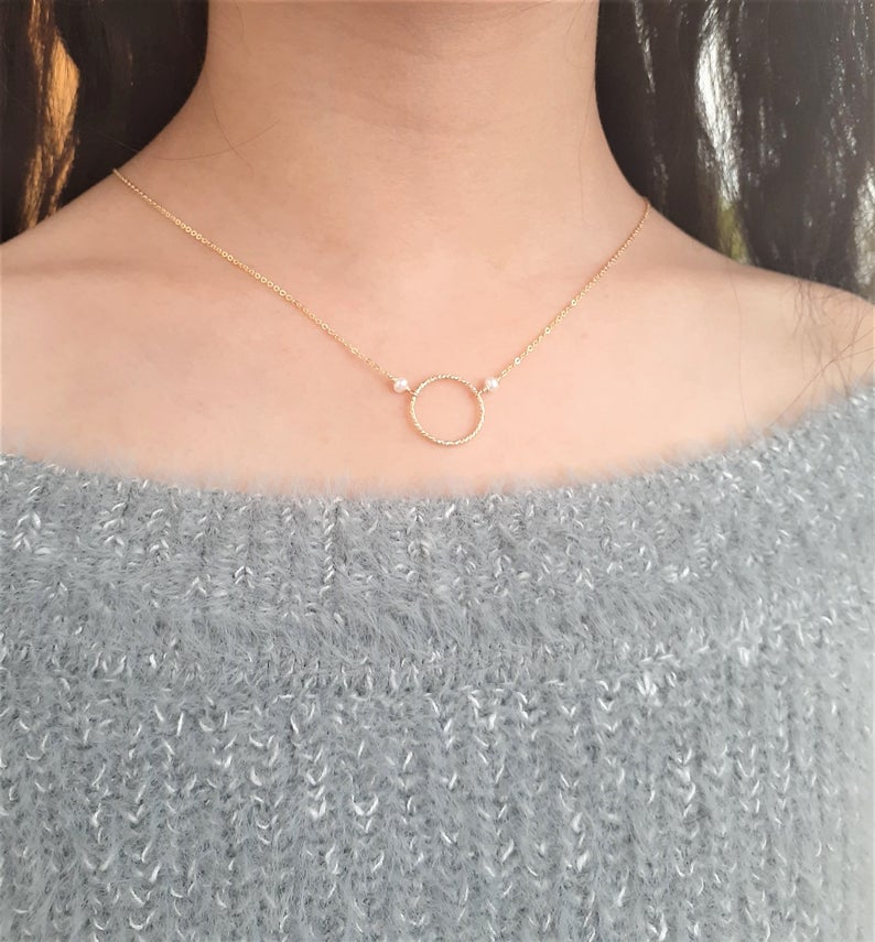 Pearl Hoop Necklace