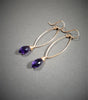 Purple Amethyst Marquise Dangle Earrings