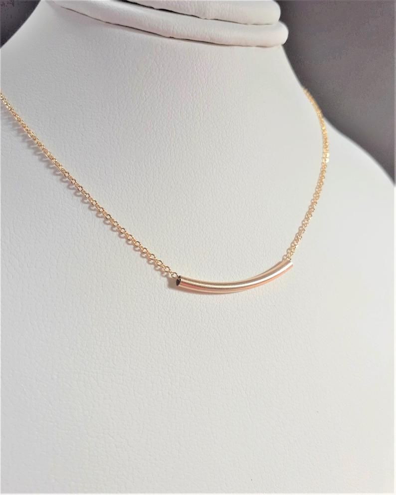 Gold Filled Tube Necklace - Fidget Necklace