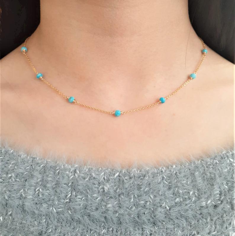 Sleeping Beauty Turquoise Beaded Necklace