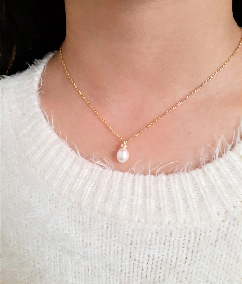 Pearl Drop Freshwater Single Pearl Necklace Freshwater Pearl Drop