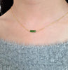 Chrome Diopside Bar Necklace - Handmade Jewelry - 14k Gold Filled or Sterling Silver