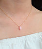 Pink Peruvian Opal Pear Briolette Necklace